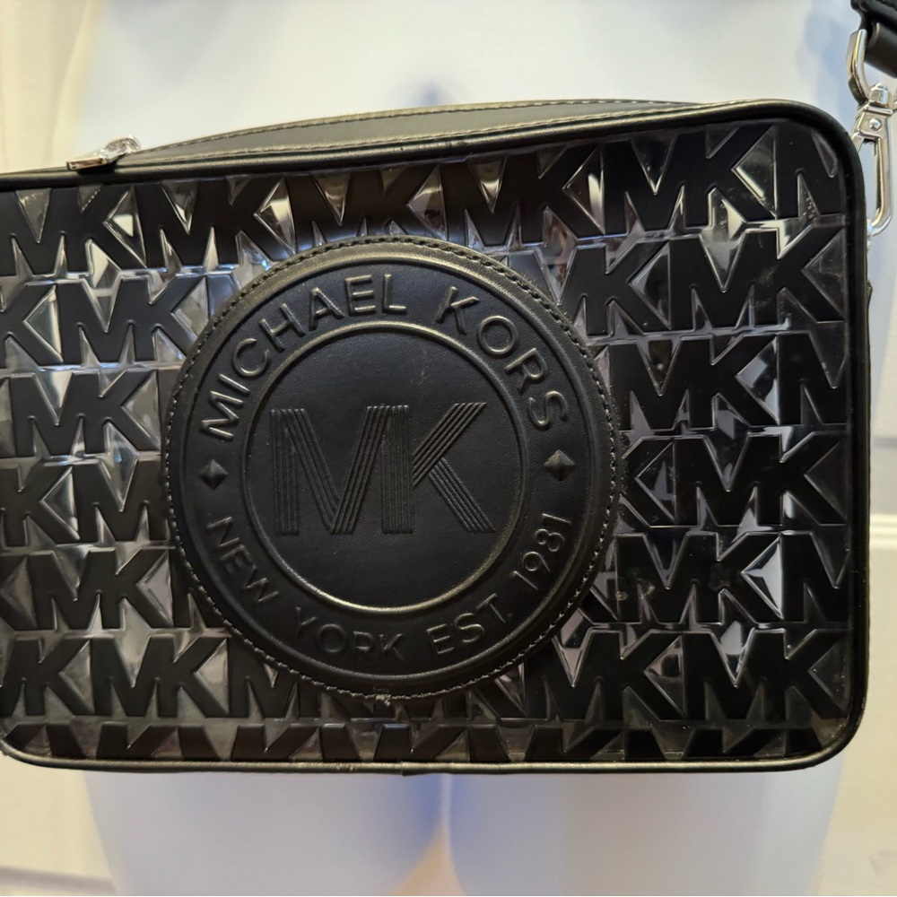 Michael Kors Black Embossed Messenger Bag